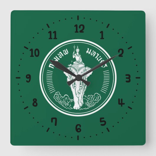 Flag of Bangkok, Thailand Square Wall Clock Quadratische Wanduhr (Vorderseite)