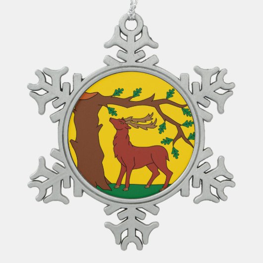 Flag of Bedfordshire   Schneeflocken Zinn-Ornament (Vorderseite)