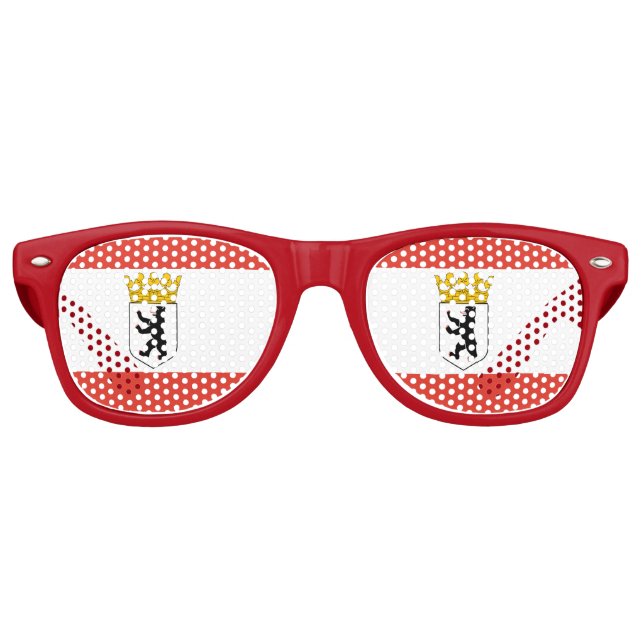 Flag of Berlin Retro Sunglasses Partybrille (Vorderseite)