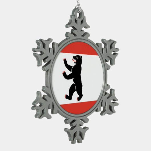 Flag of Berlin Schneeflocken Zinn-Ornament (Links)