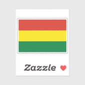 Flag of Bolivia Custom-Cut Vinyl Sticker (Blatt)