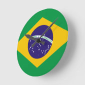 Flag of Brazil Runde Wanduhr (Winkel)