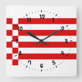 Flag of Bremen Square Wall Clock Quadratische Wanduhr (Vorderseite)