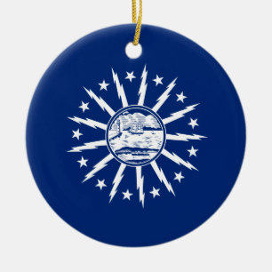 Flag of Buffalo (City in New York State) Keramik Ornament