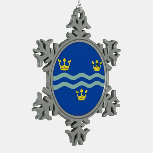 Flag of Cambridgeshire Schneeflocken Zinn-Ornament (Links)