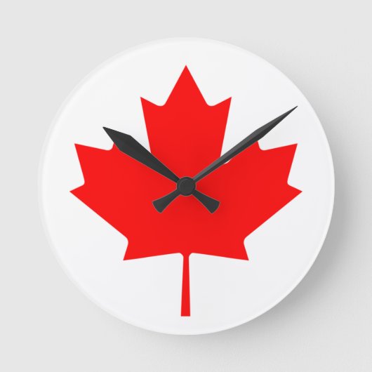 Flag of Canada Runde Wanduhr (Vorderseite)