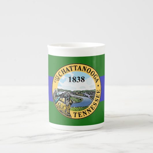 Flag of Chattanooga, Tennessee Bone China Mug Porzellantasse (Vorderseite)
