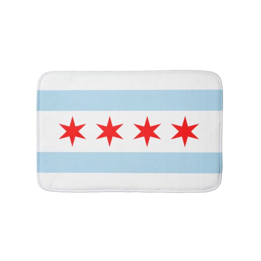 Flag of Chicago, Illinois Bathroom Mat Badematte (Vorderseite)