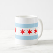 Flag of Chicago, Illinois Coffee Mug Kaffeetasse (VorderseiteRechts)