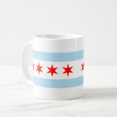 Flag of Chicago, Illinois Coffee Mug Kaffeetasse (Vorderseite Links)
