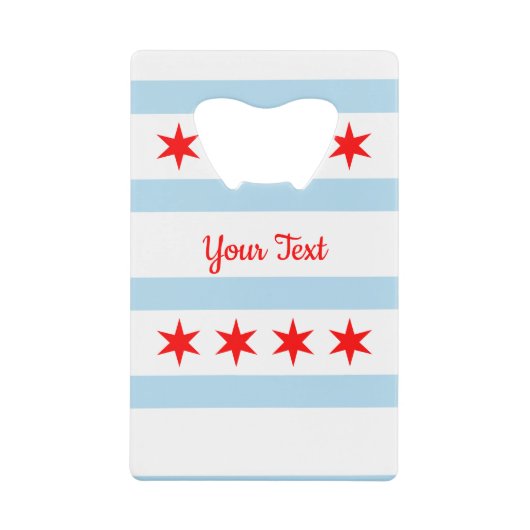 Flag of Chicago, Illinois Credit Card Bottle Opene Geldbeutel Flaschenöffner (Vorderseite)