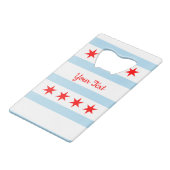 Flag of Chicago, Illinois Credit Card Bottle Opene Geldbeutel Flaschenöffner (Vorderseite Schrägansicht)