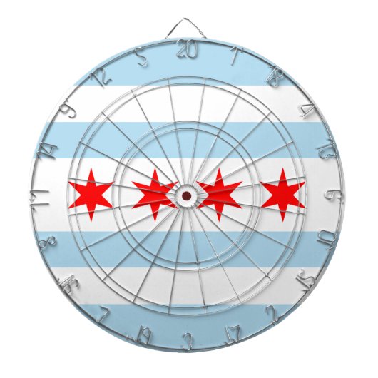 Flag of Chicago, Illinois Dartboard Dartscheibe (vorne)