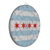 Flag of Chicago, Illinois Dartboard Dartscheibe (Vorderseite Links)