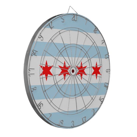 Flag of Chicago, Illinois Dartboard Dartscheibe (Vorderseite Links)