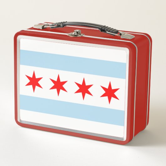 Flag of Chicago, Illinois Metal Lunch Box (Vorderseite)