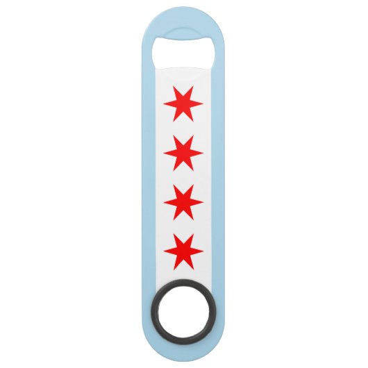 Flag of Chicago, Illinois Speed Flaschenöffner (Rückseite)