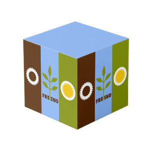 Flag of city Fresno, California Cube Würfel