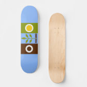 Flag of city Fresno, California Skateboard (Vorderseite)