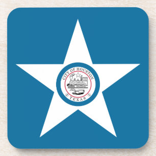 Flag of city Houston, Texas Beverage Coaster Getränkeuntersetzer