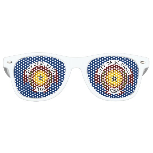 Flag of City of El Paso, Texas Retro Sunglasses Partybrille (Vorderseite)