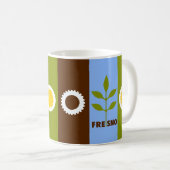 Flag of city of Fresno, California Coffee Mug Kaffeetasse (VorderseiteRechts)