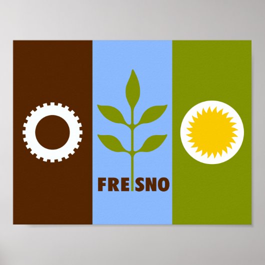 Flag of city of Fresno, California Poster (Vorne)