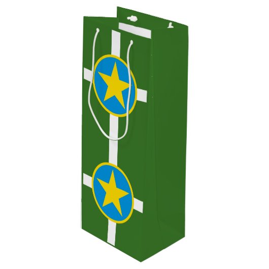 Flag of city of Jackson, Mississippi Wine Gift Bag Geschenktüte Für Weinflaschen (Vorderseite Schrägansicht)