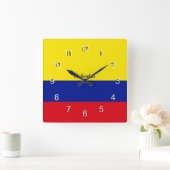 Flag of Colombia Quadratische Wanduhr (Zuhause)