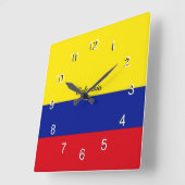 Flag of Colombia Quadratische Wanduhr (Winkel)