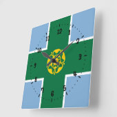 Flag of Derbyshire Square Wallclock Quadratische Wanduhr (Winkel)