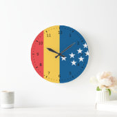 Flag of Durham, North Carolina Acrylic Wall Clock Große Wanduhr (Zuhause)