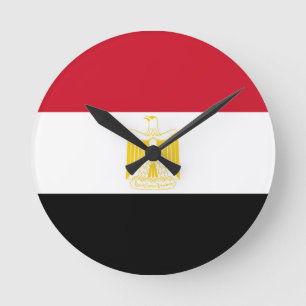 Flag of Egypt Runde Wanduhr