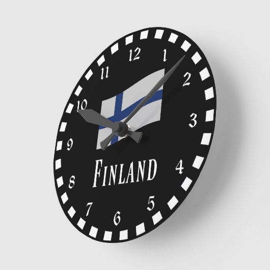 Flag of Finland Runde Wanduhr (Winkel)