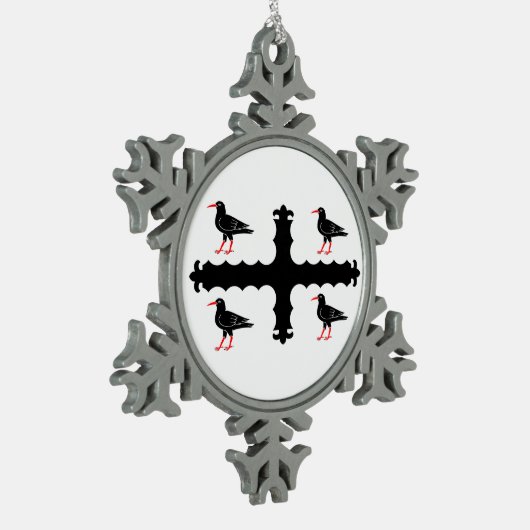 Flag of Flintshire Schneeflocken Zinn-Ornament (Links)