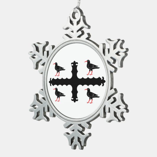 Flag of Flintshire Schneeflocken Zinn-Ornament (Rechts)