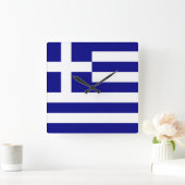 Flag of Greece Quadratische Wanduhr (Zuhause)