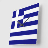 Flag of Greece Quadratische Wanduhr (Winkel)