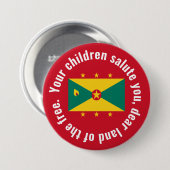 Flag of Guyana National Anthem Red Green Yellow Button (Vorne & Hinten)