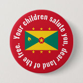 Flag of Guyana National Anthem Red Green Yellow Button (Vorderseite)
