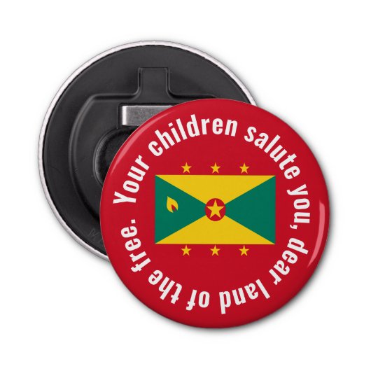 Flag of Guyana National Anthem Red Green Yellow Flaschenöffner (Vorderseite)