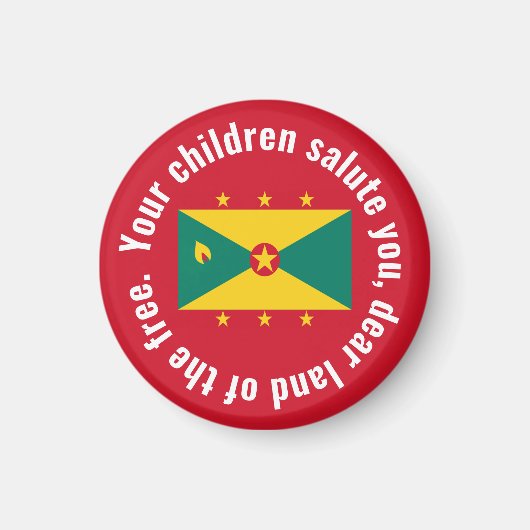 Flag of Guyana National Anthem Red Green Yellow Magnet (Vorne)