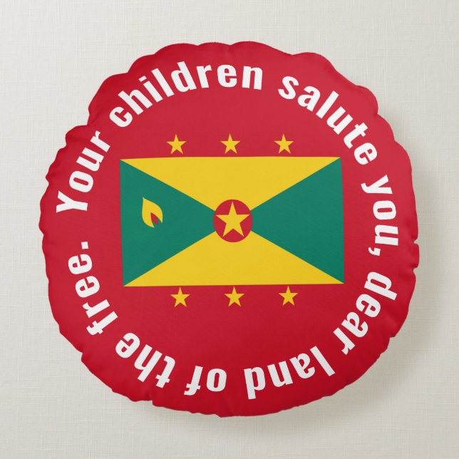 Flag of Guyana National Anthem Red Green Yellow Rundes Kissen (Vorderseite)