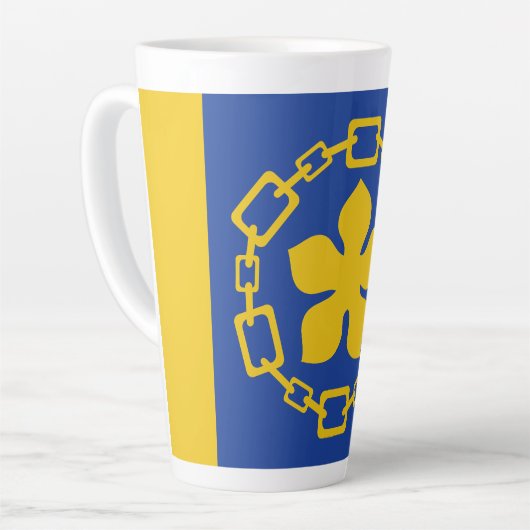 Flag of Hamilton, Ontario Latte Mug Milchtasse (Linke Ecke)