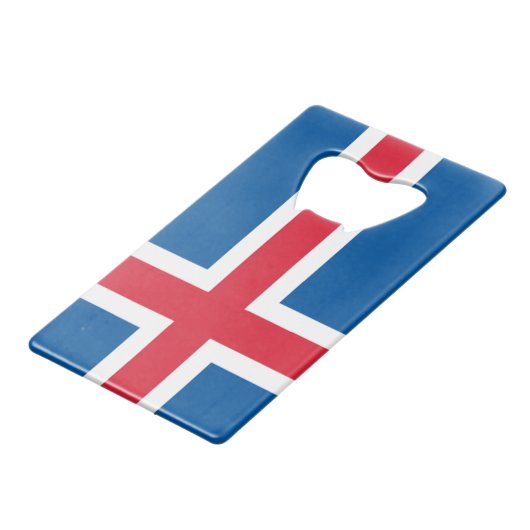 Flag of Iceland Geldbeutel Flaschenöffner (Rückseite Schrägansicht)