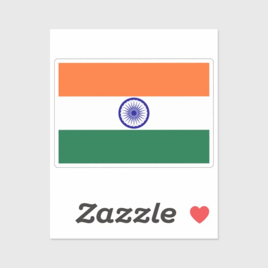 Flag of India custom-cut  Aufkleber (Blatt)