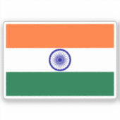 Flag of India custom-cut  Aufkleber (Vorderseite)