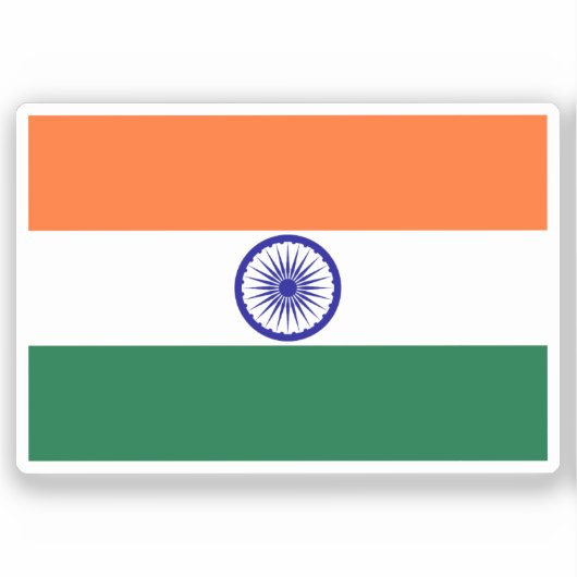 Flag of India custom-cut  Aufkleber (Vorderseite)