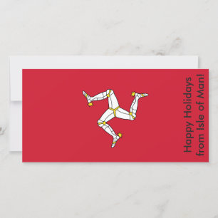 Flag of Isle of Man, Happy Holidays aus Großbritan Feiertagskarte