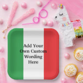 Flag of Italy Buon Compleanno or Anniversario Pappteller (Party)